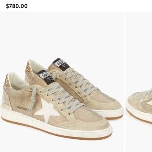 Golden Goose Tan Sneakers with White Star